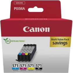 Canon CLI-571 C/M/Y/BK Multipack - Confezione da 4 - 7 ml - nero, g...