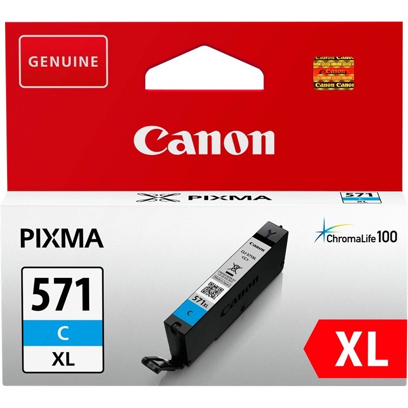 Canon CLI-571C XL - 11 ml - Alta capacità - cyan - originale CANON Canon CLI-571C XL - 11 ml - Alta capacità - cyan - originale CANON
