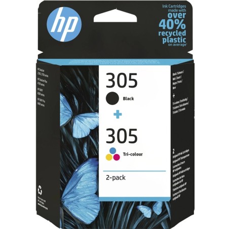 HP 305 - Confezione da 2 - nero, colore (ciano, magenta, giallo) - ...