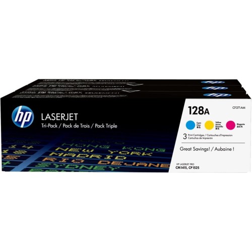 CF371AM HP 128A CYM TRI-PACK TONER