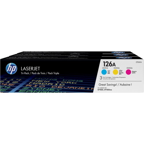 CF341A TRI-PACK TONER  HP 126A