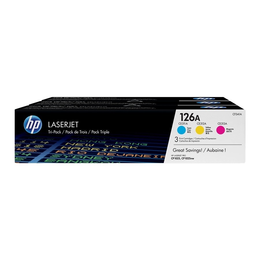 CF341A TRI-PACK TONER  HP 126A