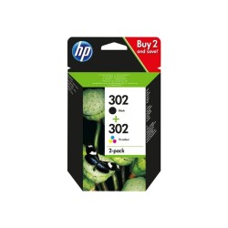 HP 302 - Confezione da 2 - nero, colore (ciano, magenta, giallo) - ...