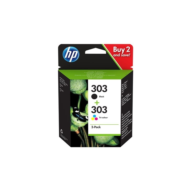 HP 303 - Confezione da 2 - colore (ciano, magenta, giallo), pigment... HP 303 - Confezione da 2 - colore (ciano, magenta, giallo), pigment...