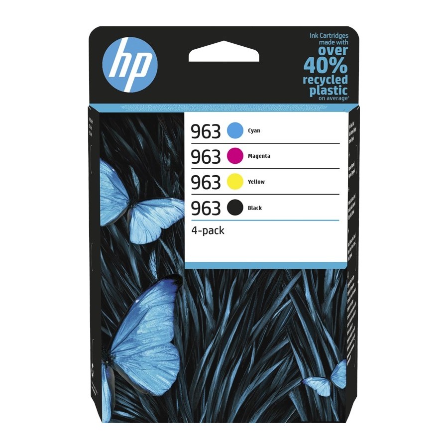 HP 963 - Confezione da 4 - nero, giallo, ciano, magenta - originale HP HP 963 - Confezione da 4 - nero, giallo, ciano, magenta - originale HP