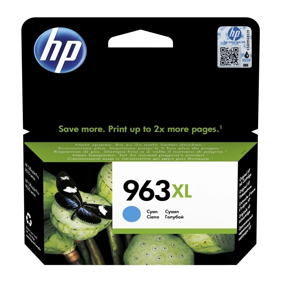HP 963XL - 22.92 ml - Alta capacità - ciano - originale HP HP 963XL - 22.92 ml - Alta capacità - ciano - originale HP