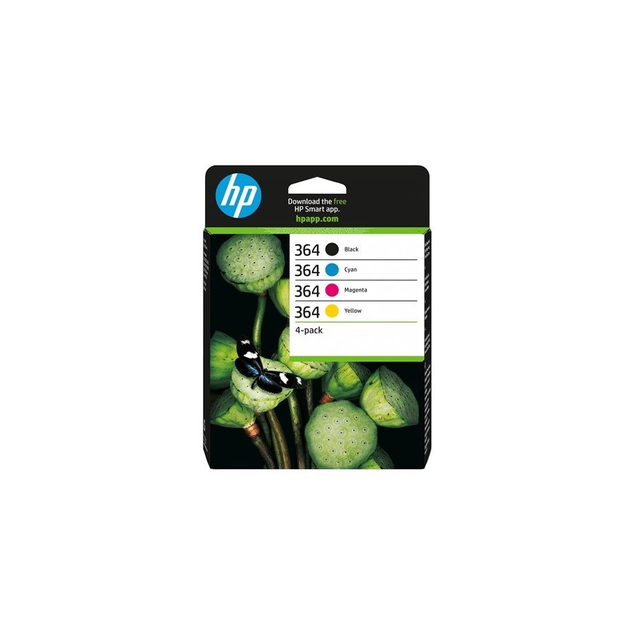 HP 364 - Confezione da 4 - nero, giallo, ciano, magenta - originale HP HP 364 - Confezione da 4 - nero, giallo, ciano, magenta - originale HP