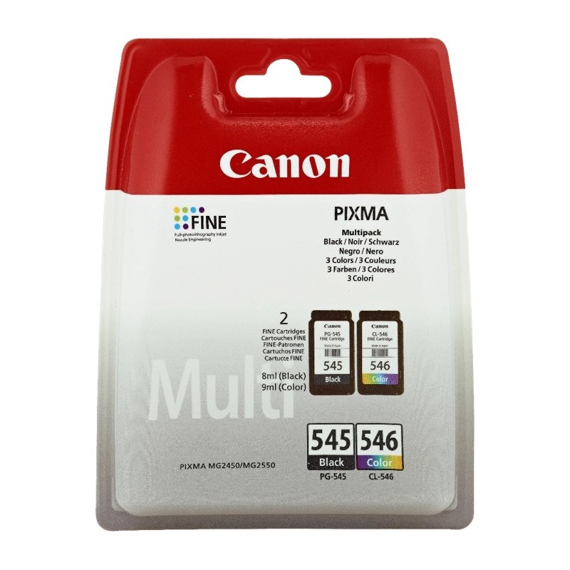 Canon PG-545 / CL-546 Multipack - Confezione da 2 - 8 ml - nero, co... Canon PG-545 / CL-546 Multipack - Confezione da 2 - 8 ml - nero, co...