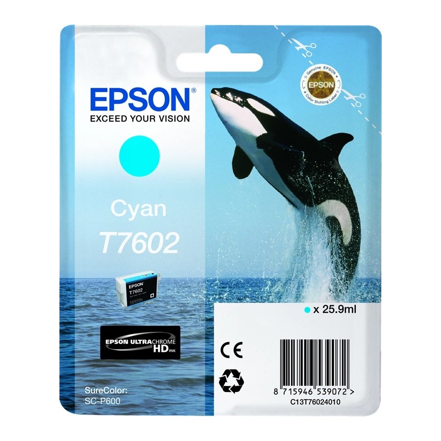 Epson T7602 - 26 ml - ciano - originale EPSON Epson T7602 - 26 ml - ciano - originale EPSON