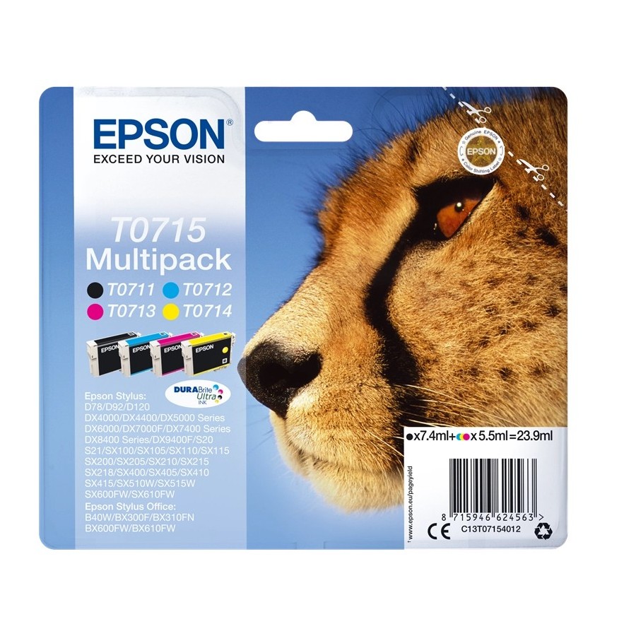 Epson T0715 Multipack - Confezione da 4 - 23.9 ml - nero, giallo, c...
