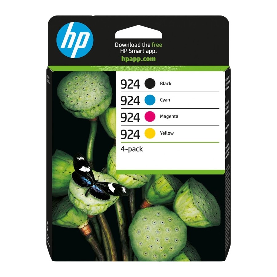 HP 924 - Confezione da 4 - nero, giallo, ciano, magenta - originale HP HP 924 - Confezione da 4 - nero, giallo, ciano, magenta - originale HP