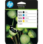 HP 924 - Confezione da 4 - nero, giallo, ciano, magenta - originale HP