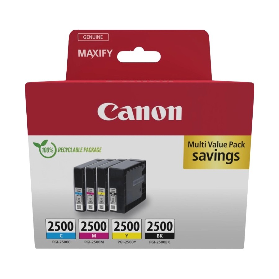 Canon PGI-2500 BK/C/M/Y Multipack - Confezione da 4 - nero, giallo,... Canon PGI-2500 BK/C/M/Y Multipack - Confezione da 4 - nero, giallo,...