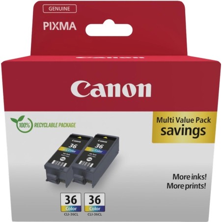 Canon CLI-36 Color Twin Pack - Confezione da 2 - 12 ml - colore (ci...