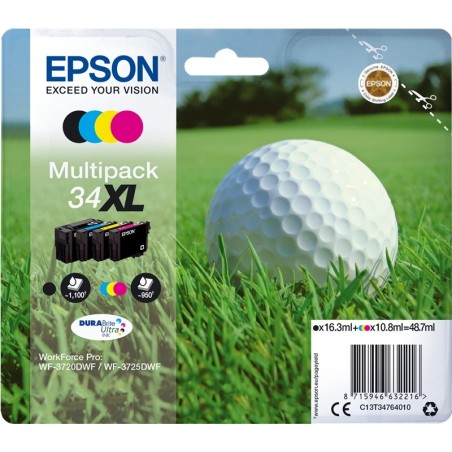 Epson 34XL - Confezione da 4 - XL - nero, giallo, ciano, magenta - ...