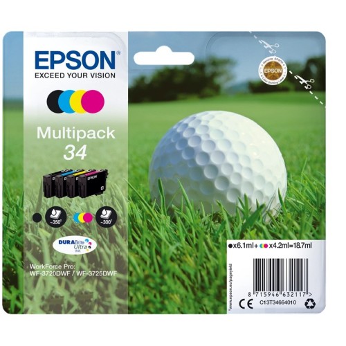 Epson 34 - Confezione da 4 - nero, giallo, ciano, magenta - origina...