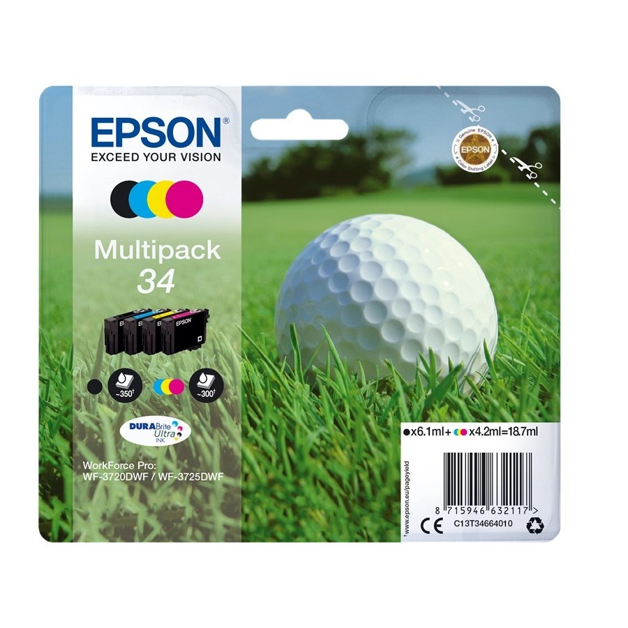 Epson 34 - Confezione da 4 - nero, giallo, ciano, magenta - origina...