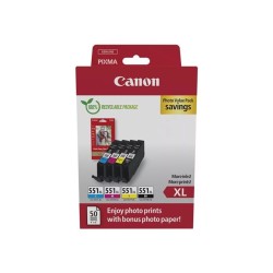 Canon CLI-551XL C/M/Y/BK Photo Value Pack - Confezione da 4 colori ...