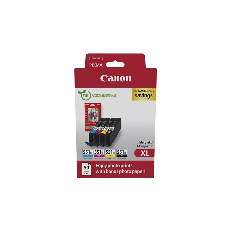 Canon CLI-551XL C/M/Y/BK Photo Value Pack - Confezione da 4 colori ... Canon CLI-551XL C/M/Y/BK Photo Value Pack - Confezione da 4 colori ...