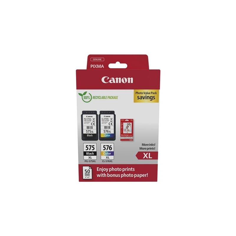 Canon PG-575XL/CL-576XL Photo Paper Value Pack - Conf. da 2 - Alta ... Canon PG-575XL/CL-576XL Photo Paper Value Pack - Conf. da 2 - Alta ...