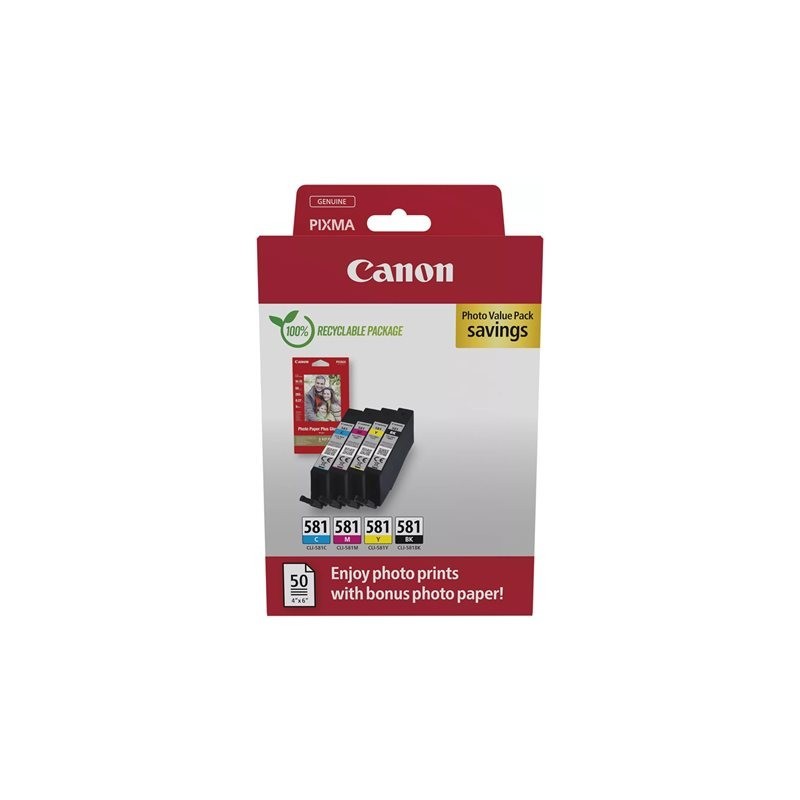 Canon CLI-581 C/M/Y/BK Photo Value Pack - Conf. da 4 - 5.6 ml - ner... Canon CLI-581 C/M/Y/BK Photo Value Pack - Conf. da 4 - 5.6 ml - ner...