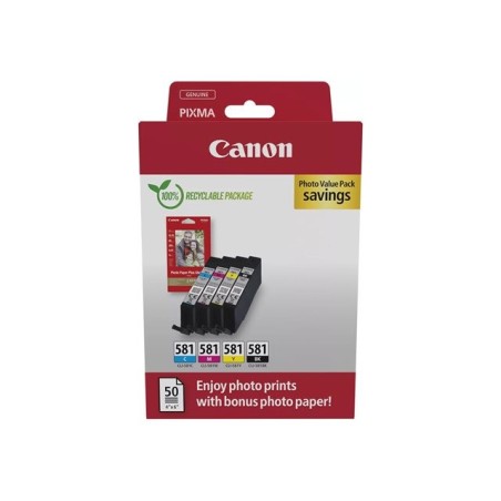 Canon CLI-581 C/M/Y/BK Photo Value Pack - Conf. da 4 - 5.6 ml - ner...