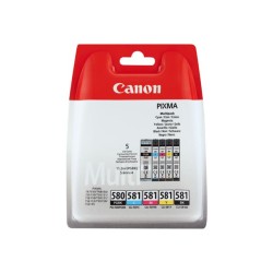 Canon PGI-580 PGBK/CLI-581 CMYBK Multipack - Confezione da 5 - nero...