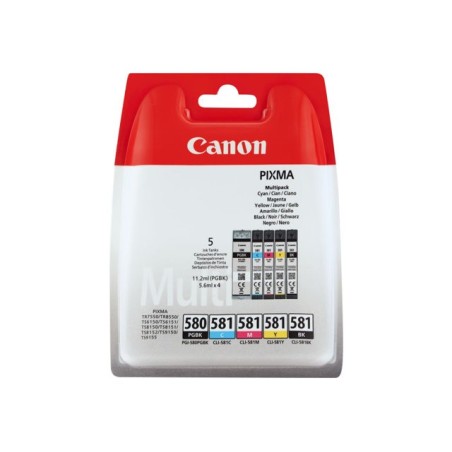Canon PGI-580 PGBK/CLI-581 CMYBK Multipack - Confezione da 5 - nero...