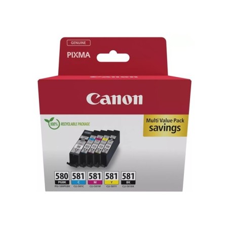 Canon PGI-580/CLI-581 PGBK/C/M/Y/BK Multi Pack - Confezione da 5 - ...